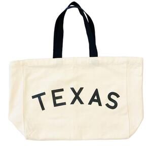 NEW ELLISON+YOUNG women's state on my mind canvas tote texas in white